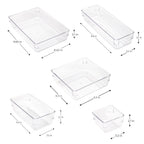 10-Piece Organizer Set Clear Plastic - Kitchen Essentials