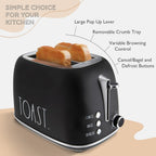 Rae Dunn 2-Slice Toaster, Stainless - Dorm Room Essentials