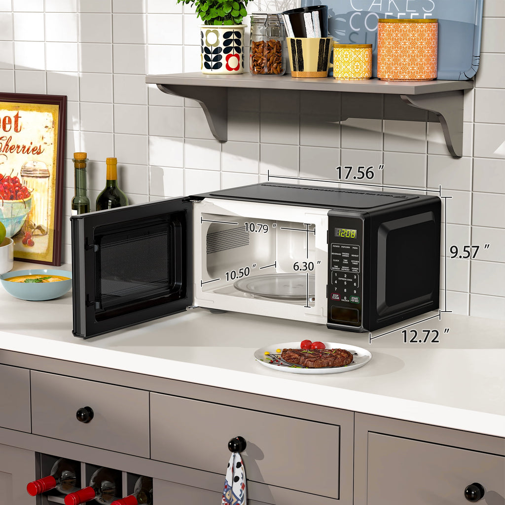 0.7 Cu ft Countertop Microwave Oven, - Dorm Room Essentials