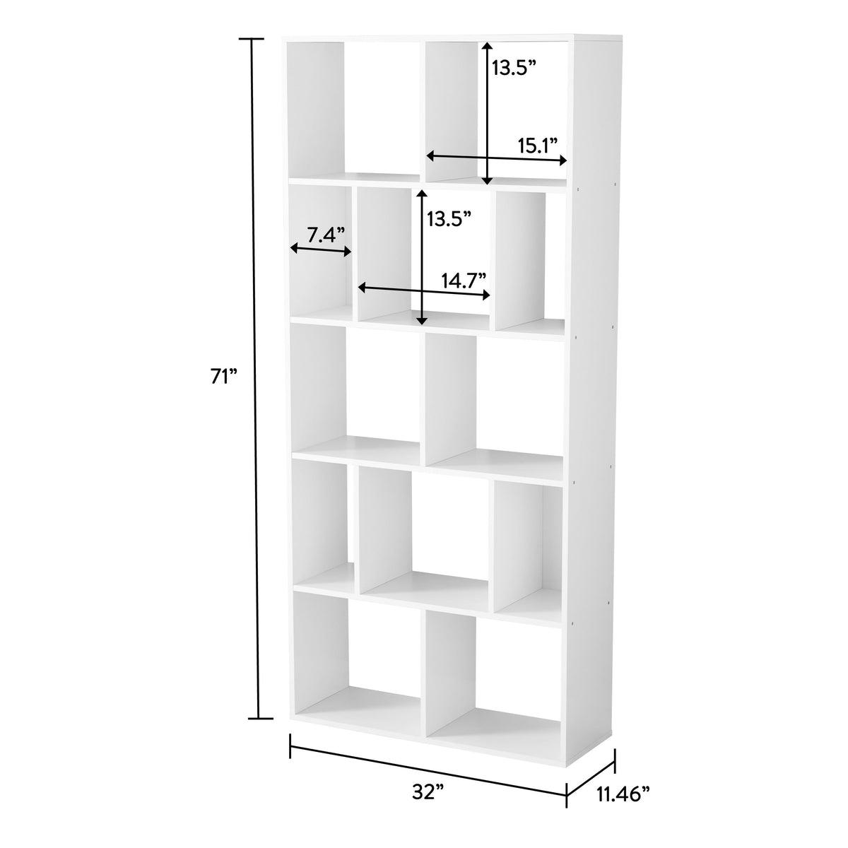Modern 12-Cube Square Shelf Bookcase, - Bookcase Shelf
