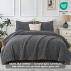 3 Piece Fleece Queen Comforter Set - - Comforter Set