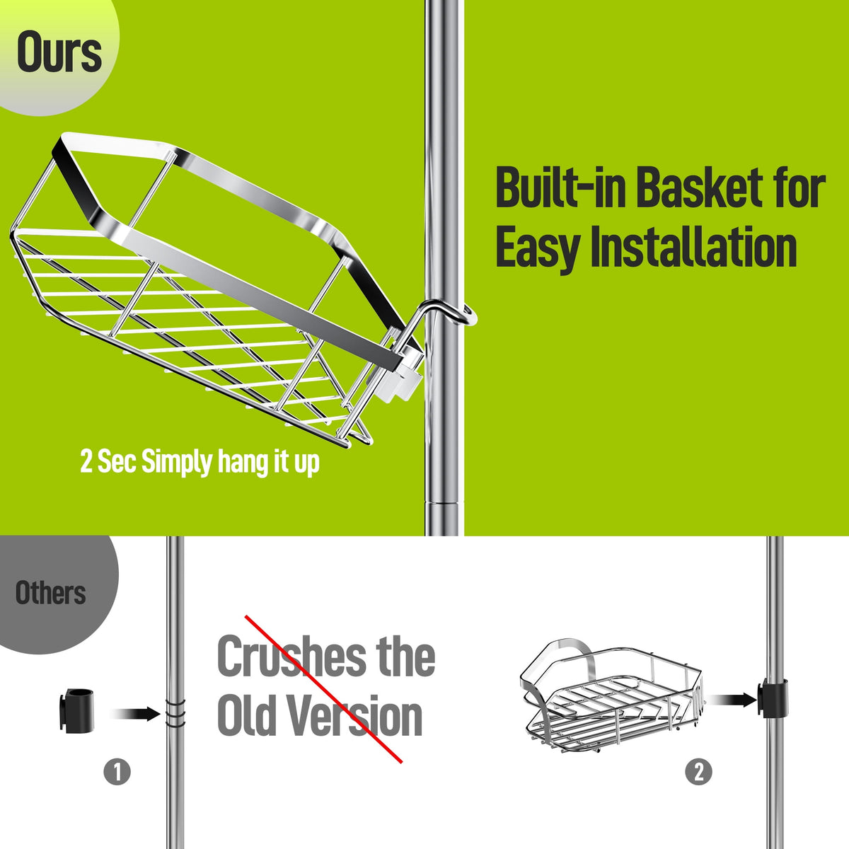 LazySpin 4-Tier Corner Shower Caddy - Dorm Room Essentials