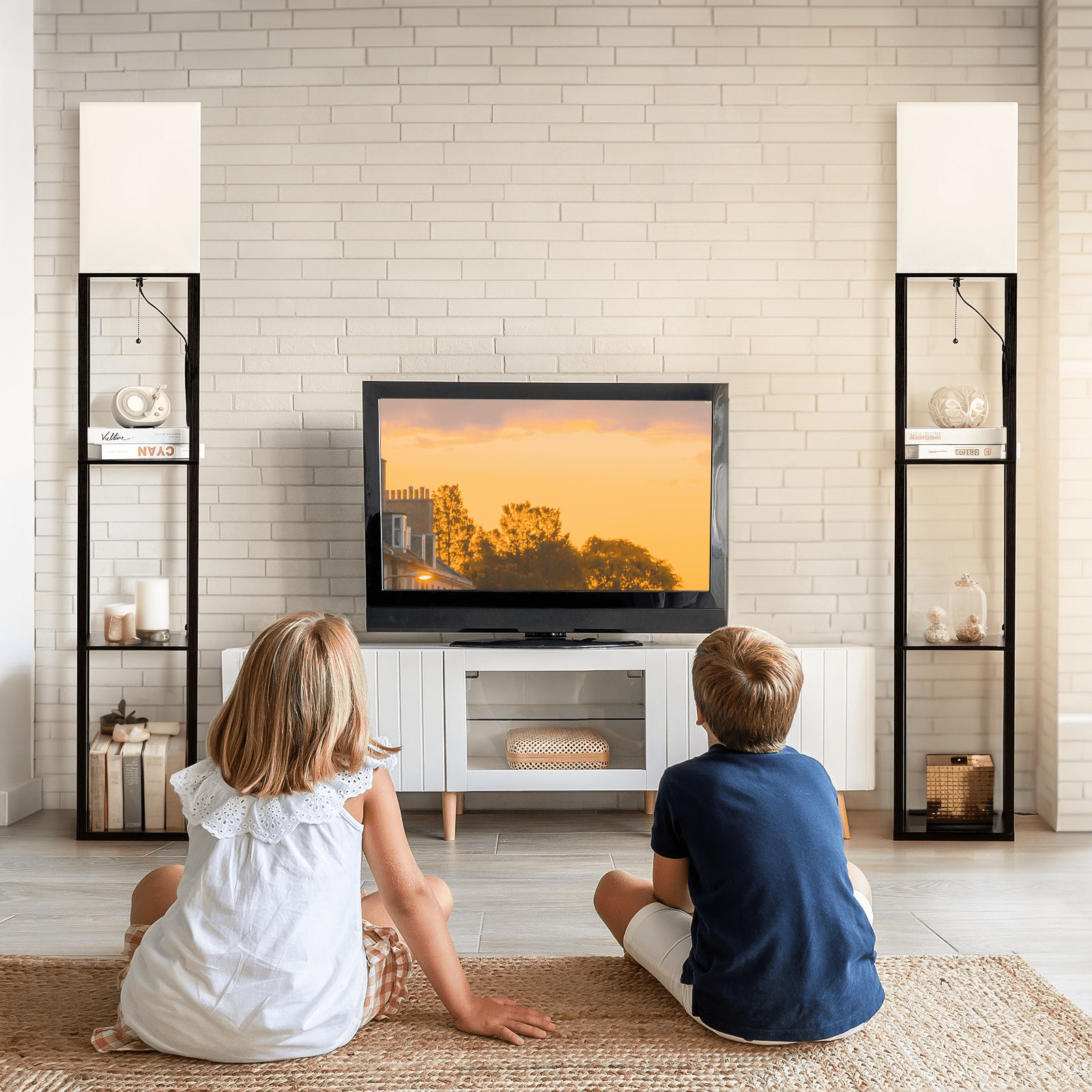 SUNMORY 63'' Floor Lamps with Shelves, - Modern Table Lamp