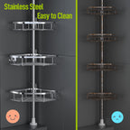 LazySpin 4-Tier Corner Shower Caddy - Dorm Room Essentials