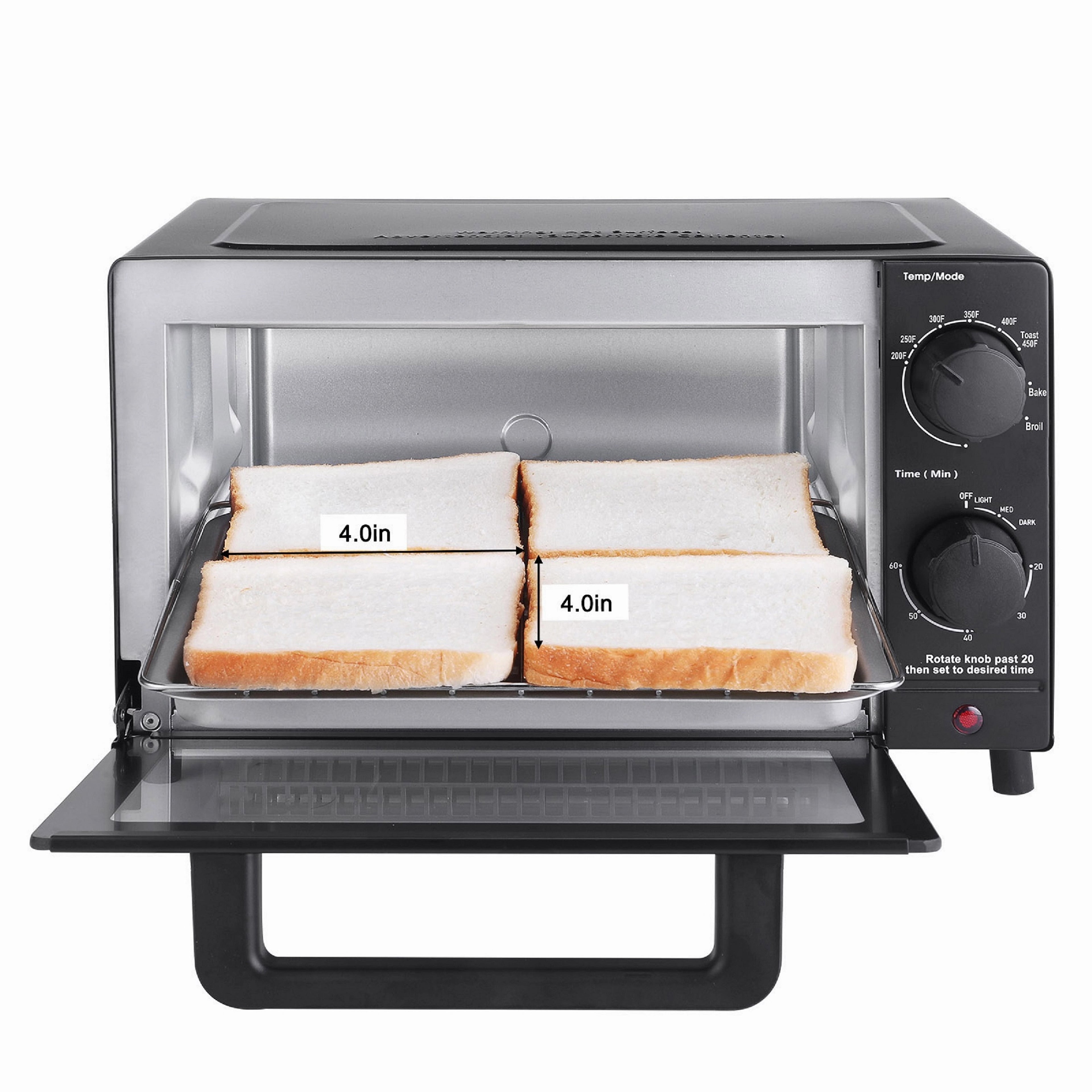 4 Slice Countertop Toaster Oven with 3 - Dorm Room Essentials