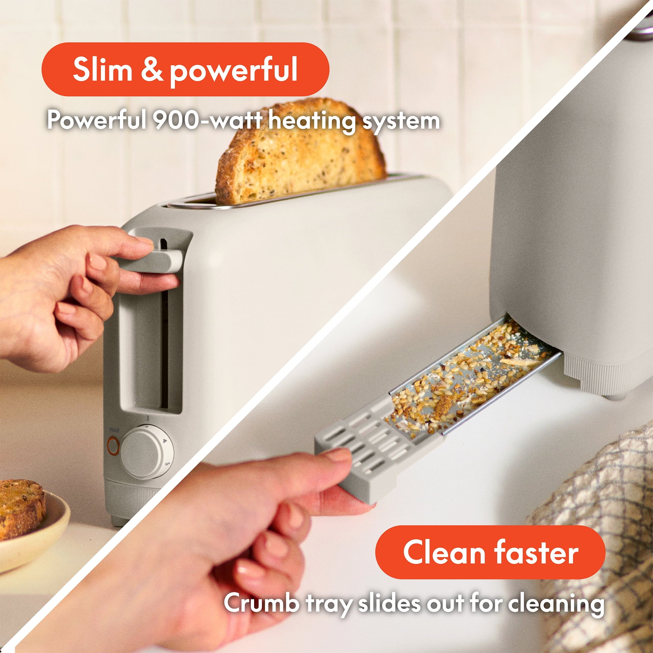 bella 2-Slice Slim Toaster with Extra - Dorm Room Essentials