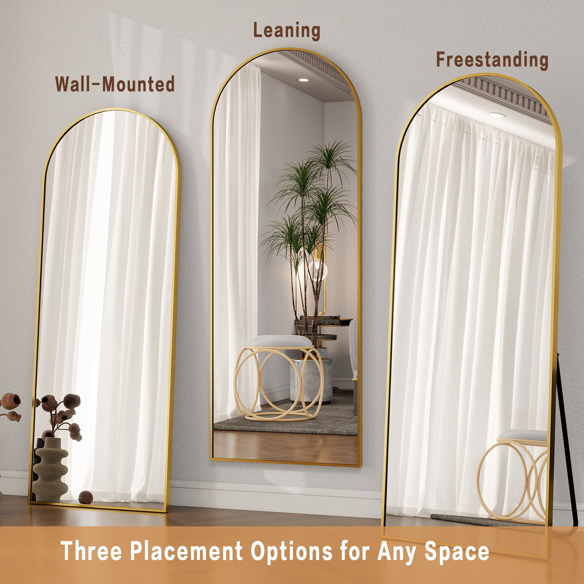 64"x 21" Full Length Mirror Arched - Full Length Mirror