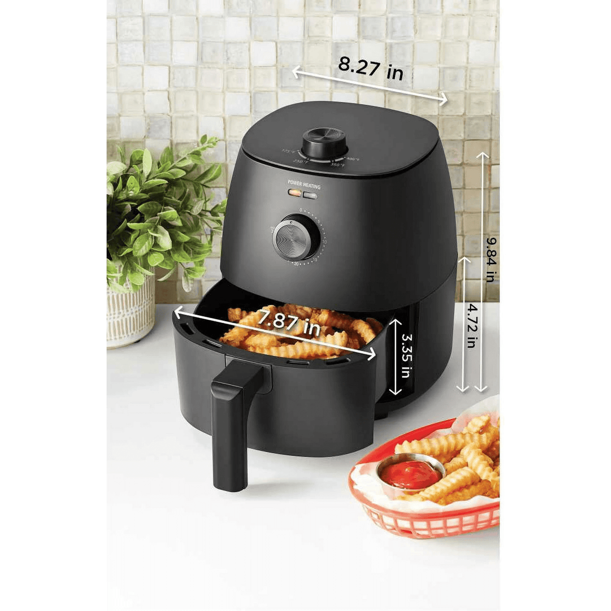 2.2 Qt Air Fryer in Arctic Black with - Air Fryer
