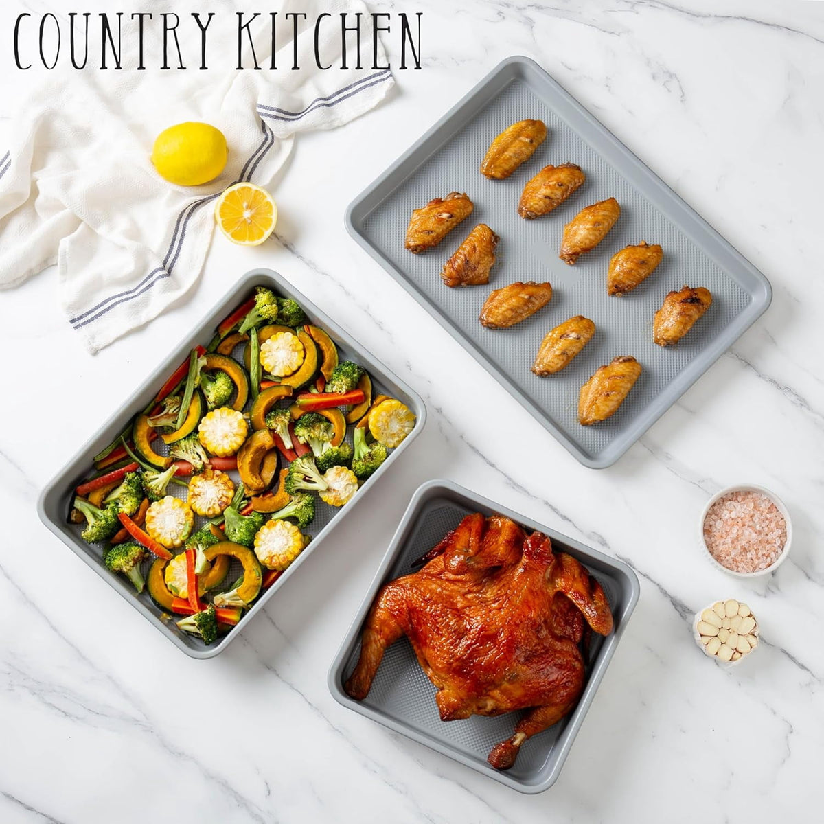 Heavy Duty Baking Pans Bakeware Set - Kitchen Essentials