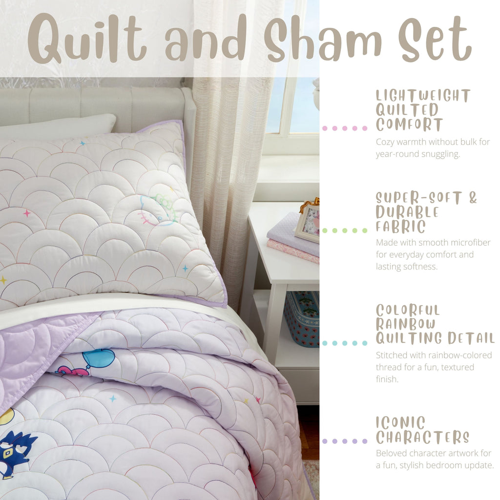 Hello Kitty and Friends Rainbow Ombre 2 - Microfiber Quilt Set