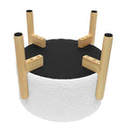 Modern Dowel Ottoman, Cream Boucle - Dorm Room Essentials