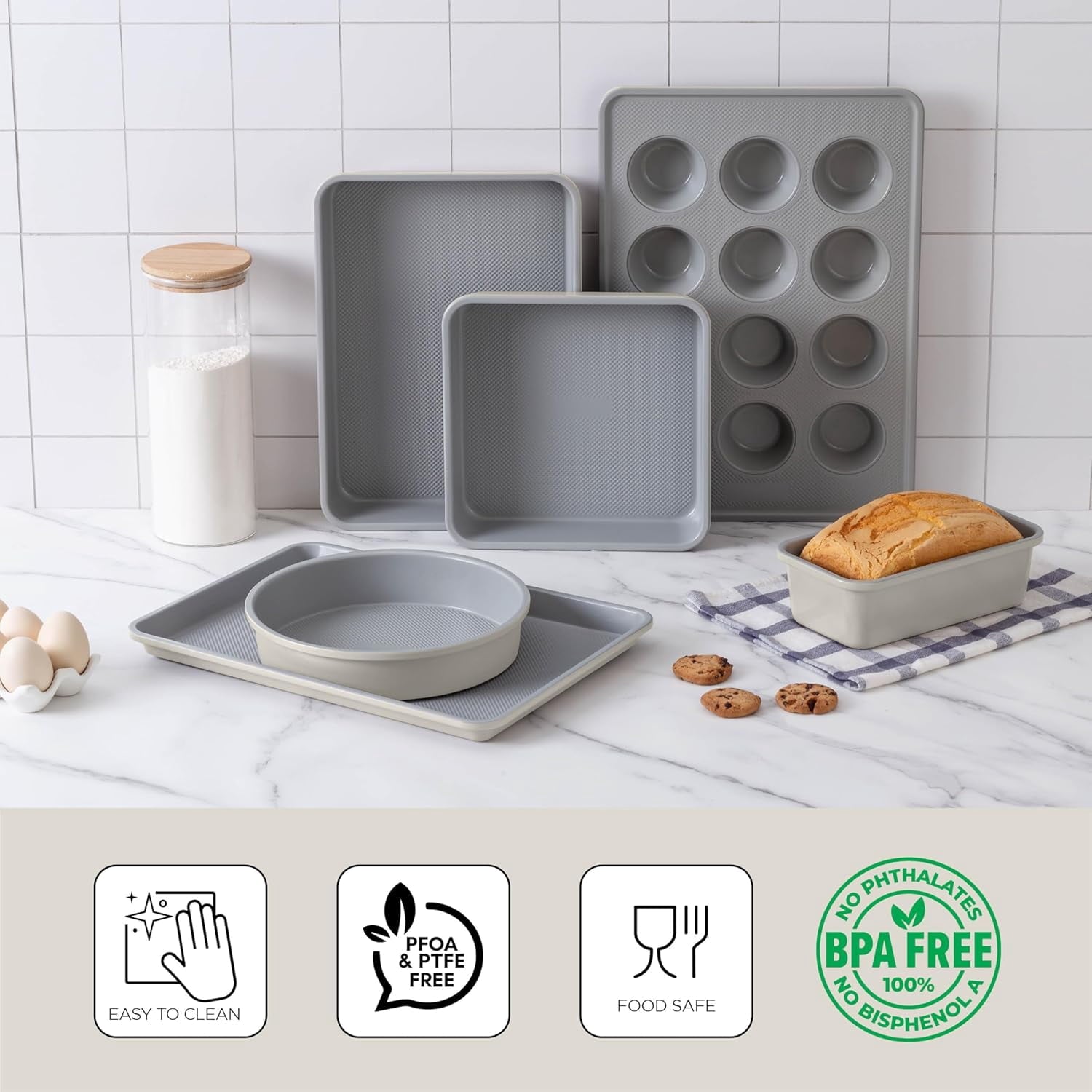 Heavy Duty Baking Pans Bakeware Set - Kitchen Essentials