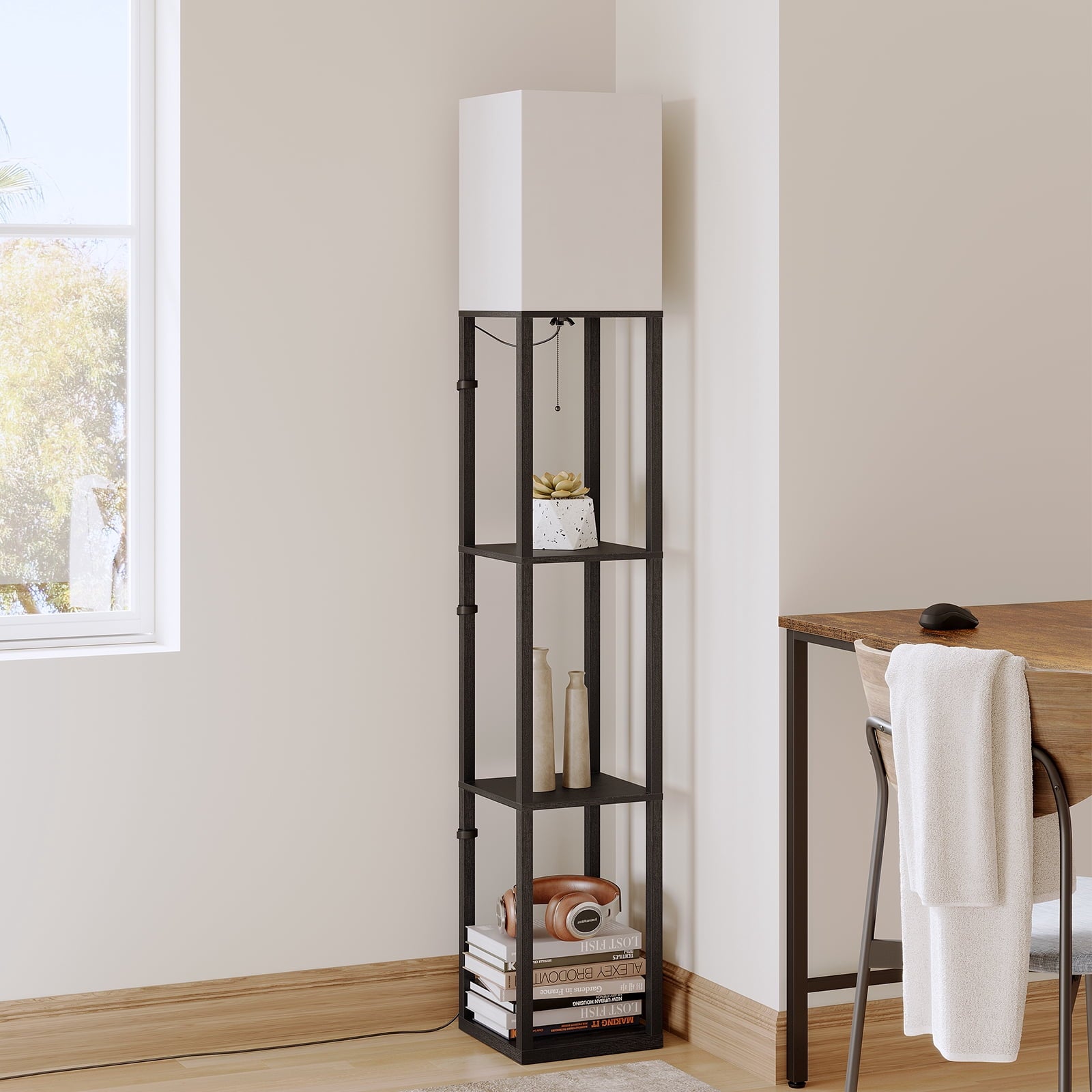 SUNMORY 63'' Floor Lamps with Shelves, - Modern Table Lamp