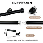 MaKefeile Classic 48 Inch Black Curtain - Adjustable Curtain Rod
