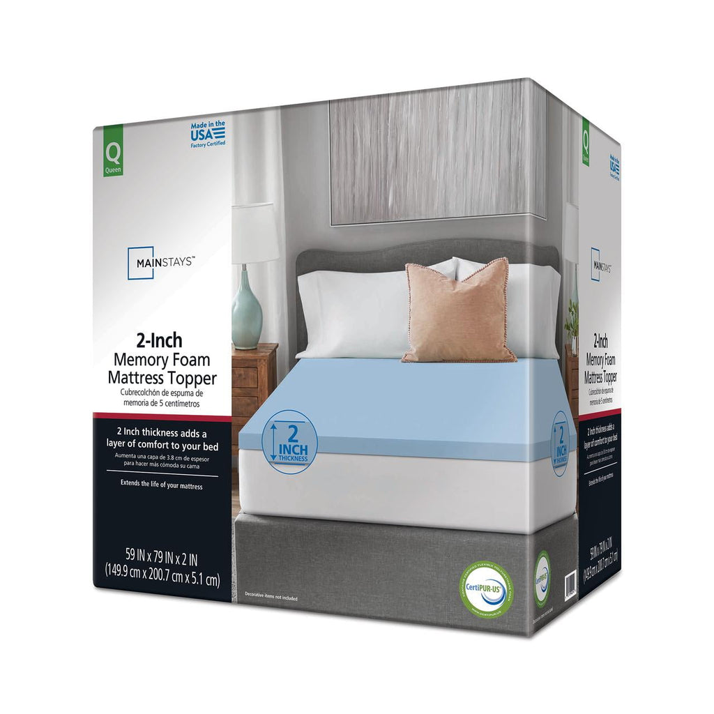 2" Memory Foam Mattress Topper - Cooling Mattress Topper