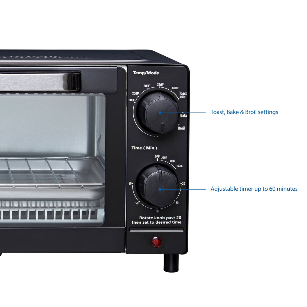 4 Slice Countertop Toaster Oven with 3 - Dorm Room Essentials