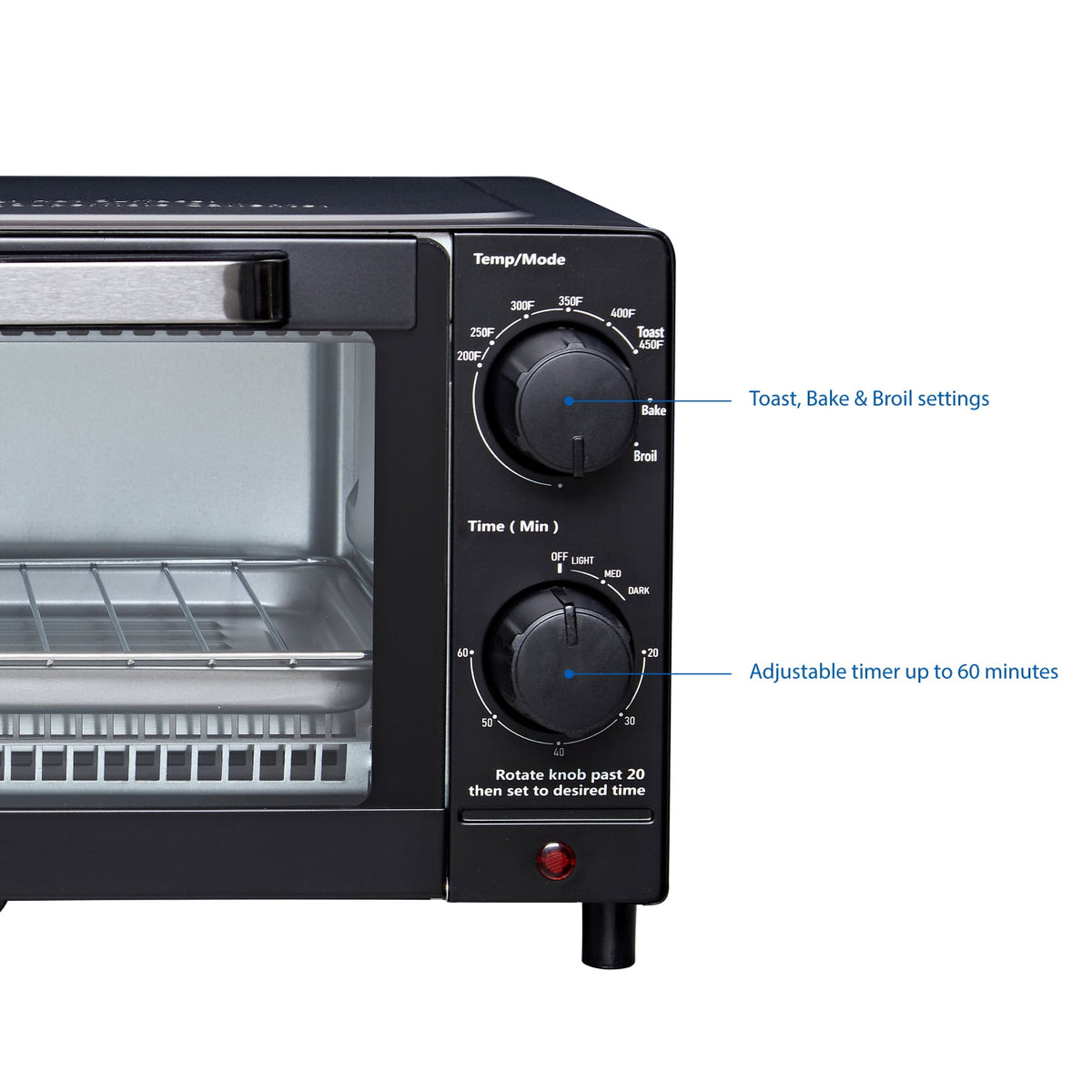 4 Slice Countertop Toaster Oven with 3 - Dorm Room Essentials