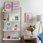 3 Pc Set Pink Western Theme Wall Art, - Dorm Room Essentials