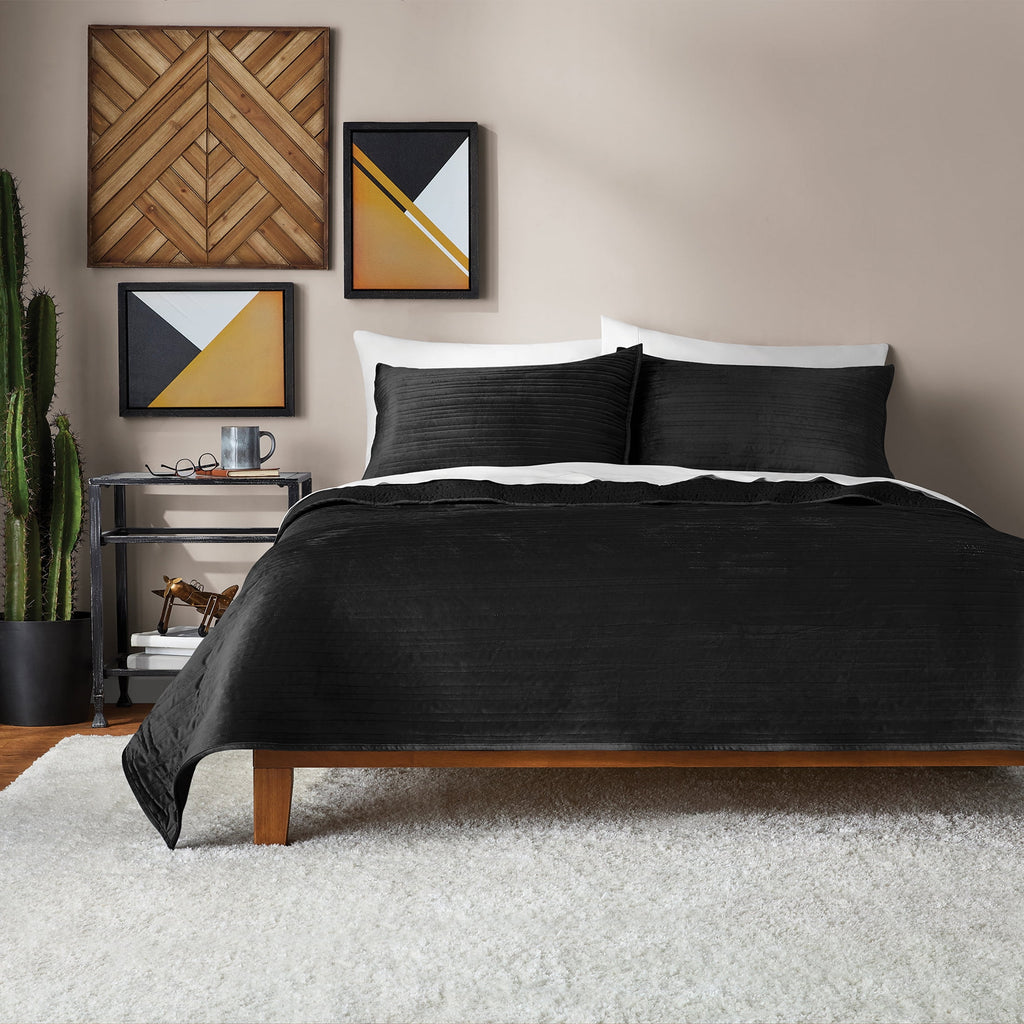 Soft Velvet Quilt - Microfiber Quilt Set