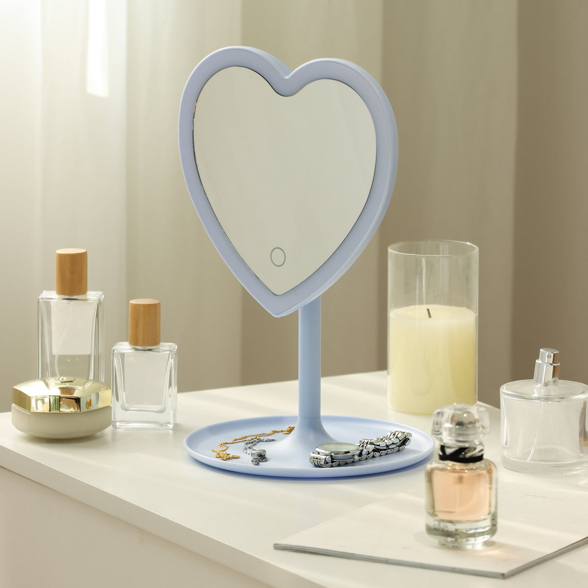 11.26" Tall Light Blue Plastic Frame - Full Length Mirror