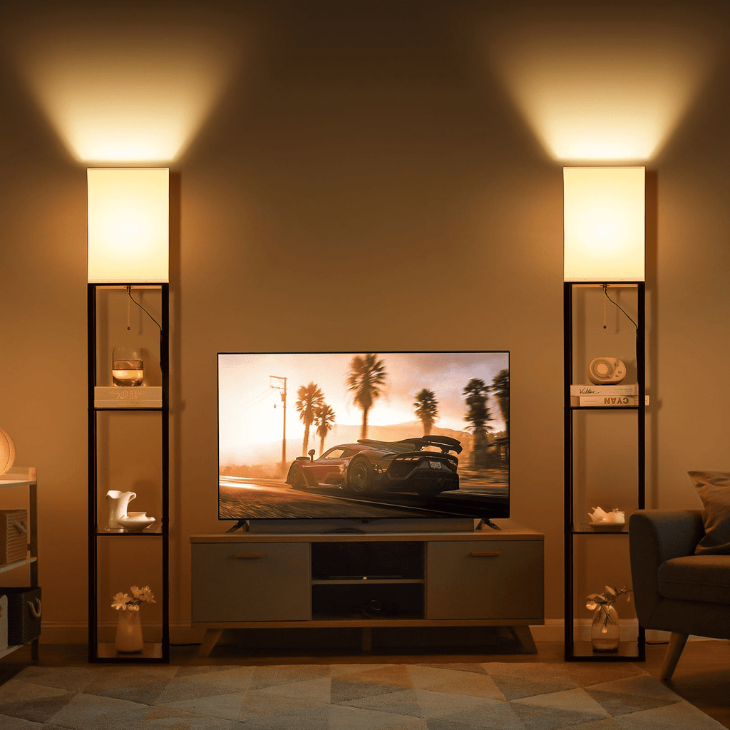 SUNMORY 63'' Floor Lamps with Shelves, - Modern Table Lamp