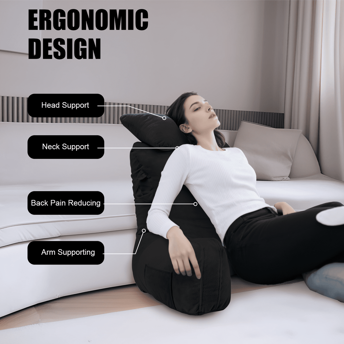 PHOGARY 31inch Reading Pillow for Bed - Reading Pillow