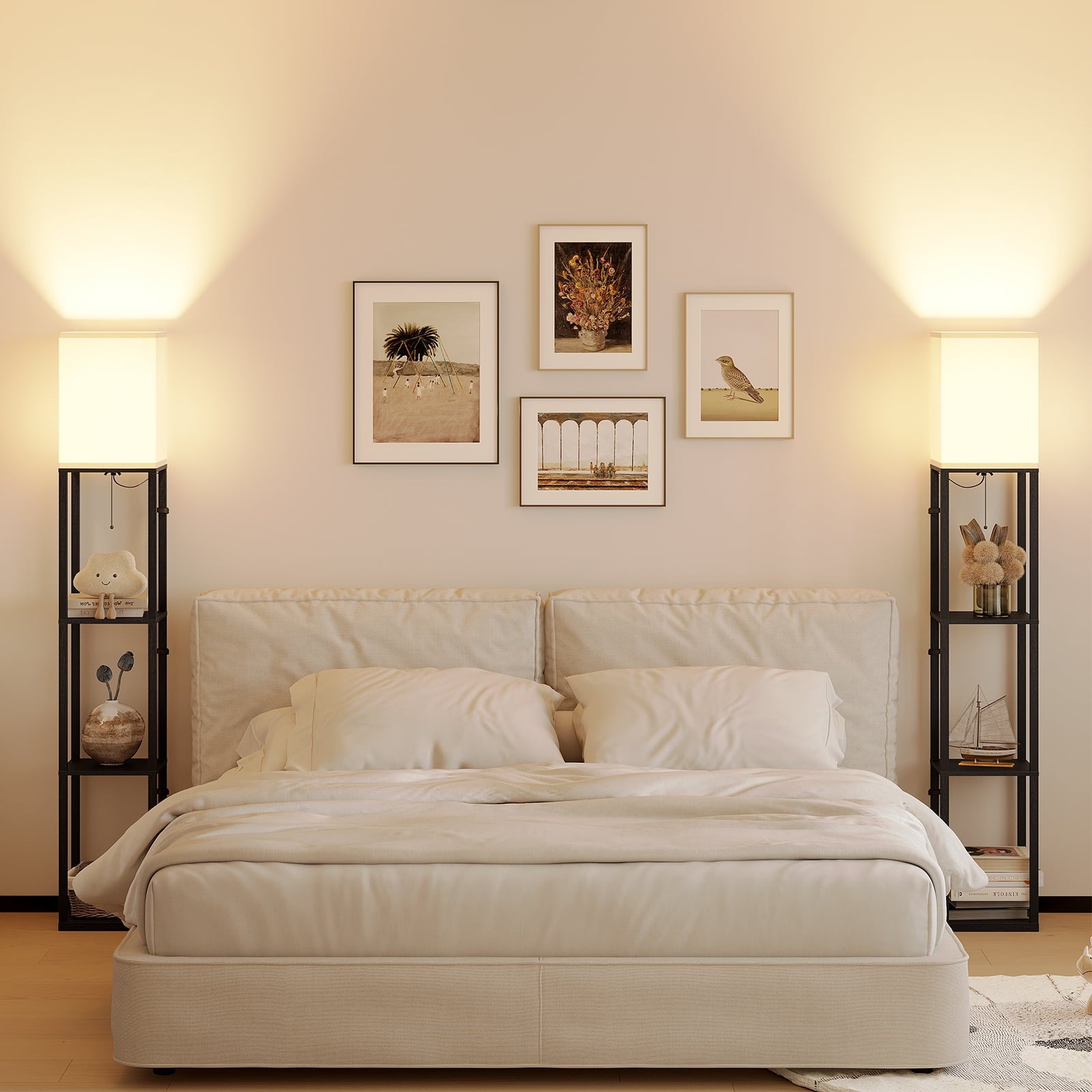 SUNMORY 63'' Floor Lamps with Shelves, - Modern Table Lamp