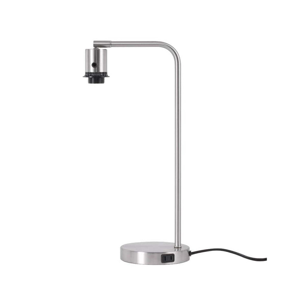Modern Desk Lamp with Outlet, Brushed - Modern Table Lamp