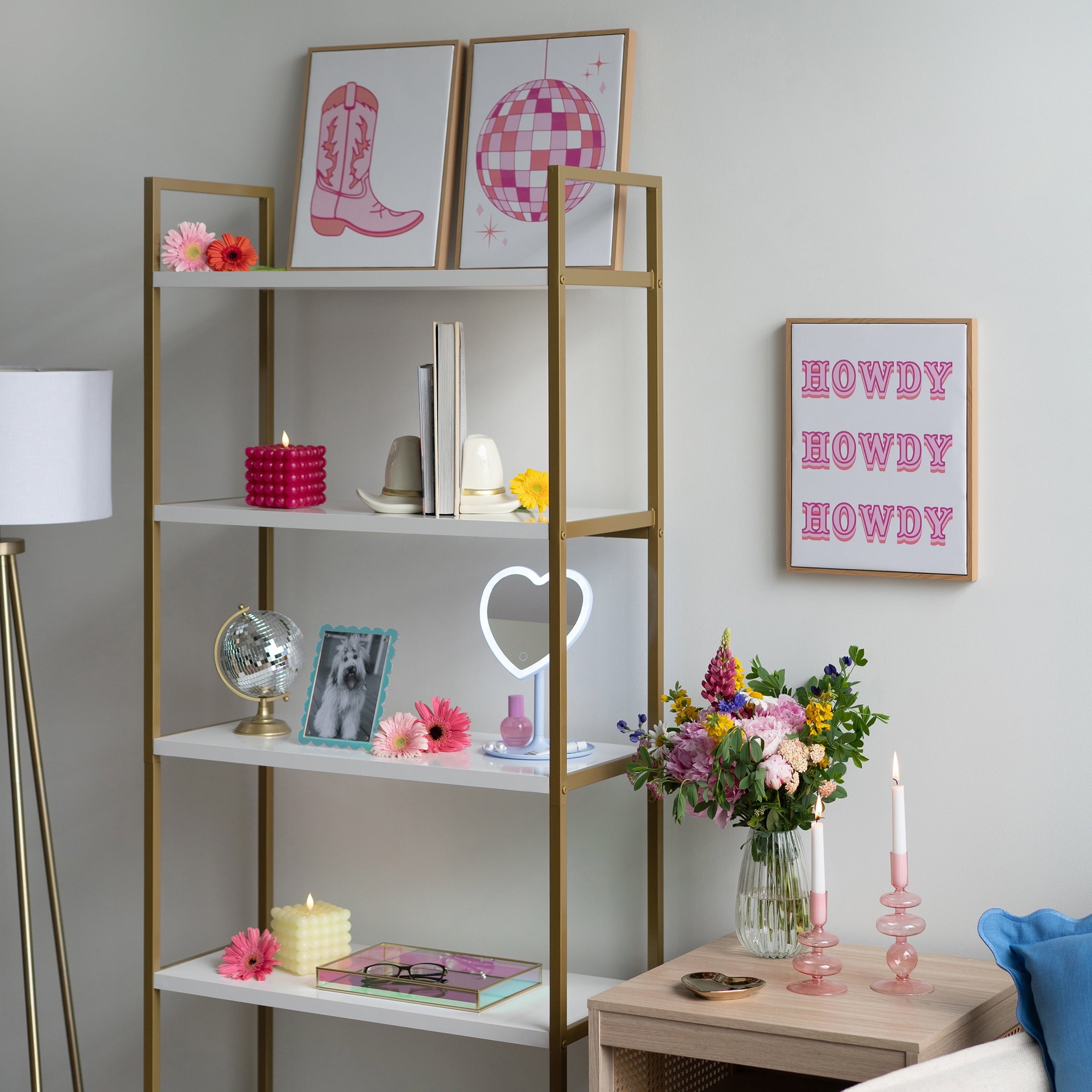 3 Pc Set Pink Western Theme Wall Art, - Dorm Room Essentials