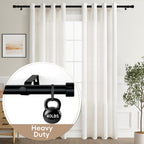 MaKefeile Classic 48 Inch Black Curtain - Adjustable Curtain Rod