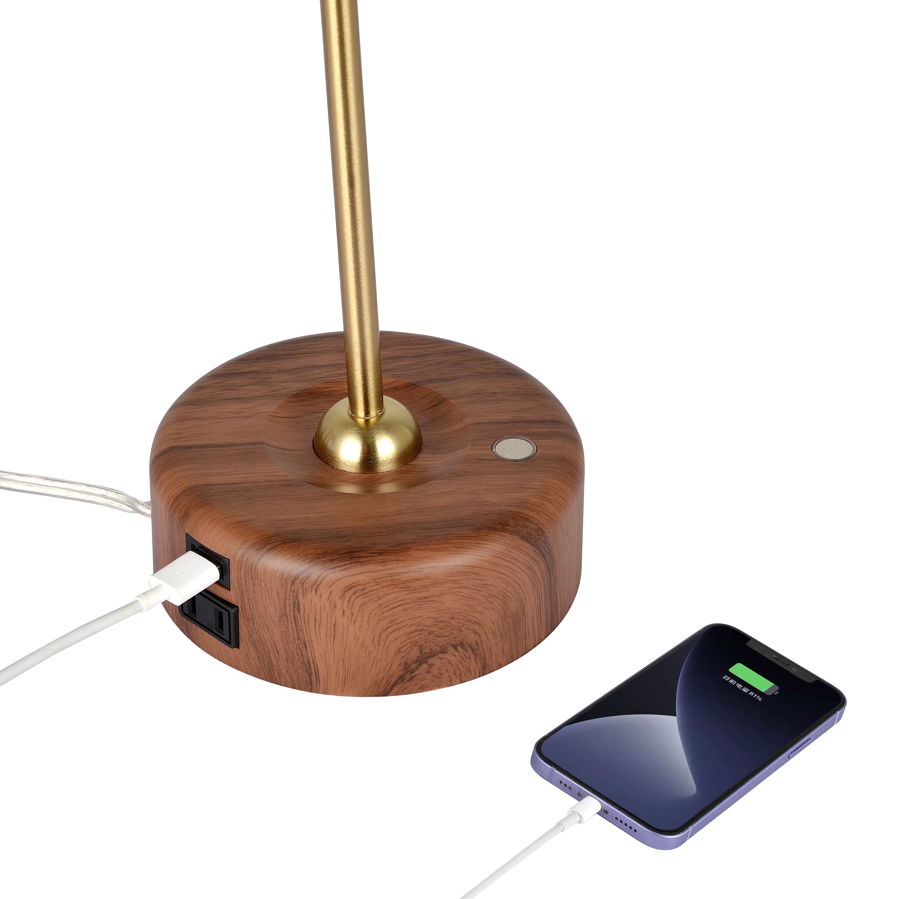 Modern LED Desk Lamp with Wood Grain - Modern Table Lamp