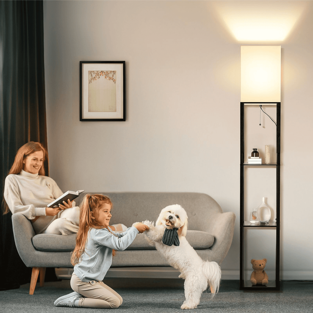SUNMORY 63'' Floor Lamps with Shelves, - Modern Table Lamp