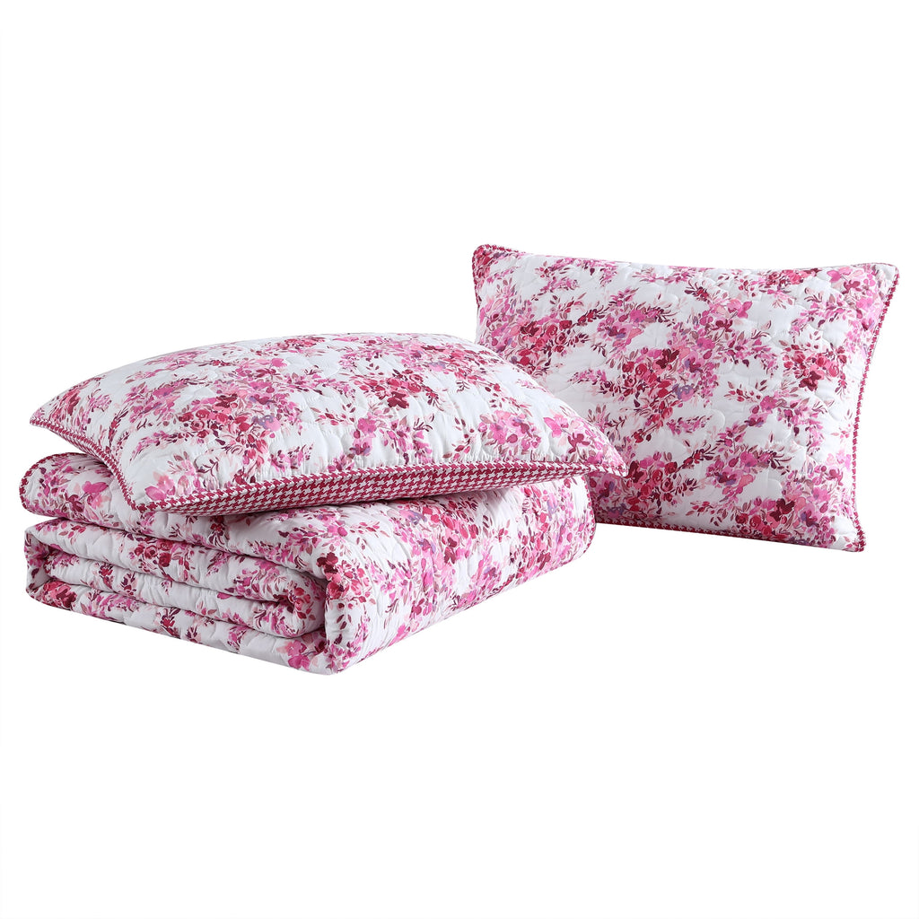 Betsey Johnson Floral Vineyard Pink - Microfiber Quilt Set