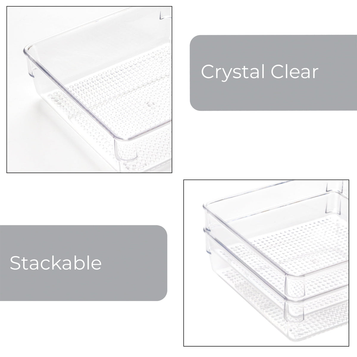 10-Piece Organizer Set Clear Plastic - Kitchen Essentials