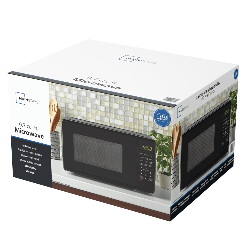 0.7 Cu ft Countertop Microwave Oven, - Dorm Room Essentials