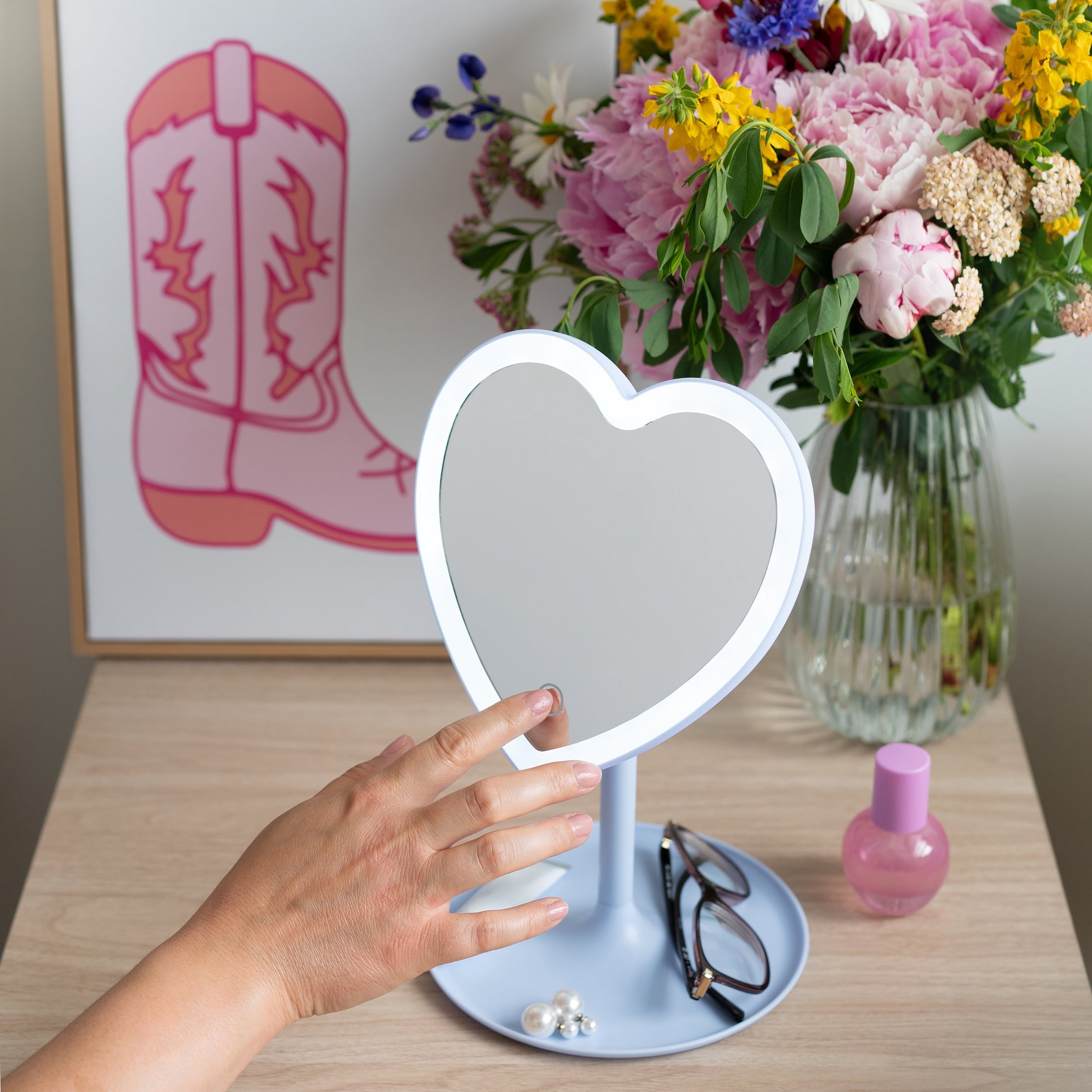 11.26" Tall Light Blue Plastic Frame - Full Length Mirror