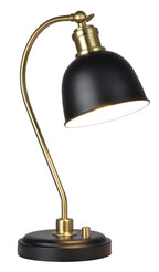 18" Black and Gold Desk Lamp, Modern - Modern Table Lamp