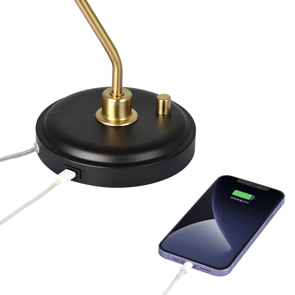 18" Black and Gold Desk Lamp, Modern - Modern Table Lamp