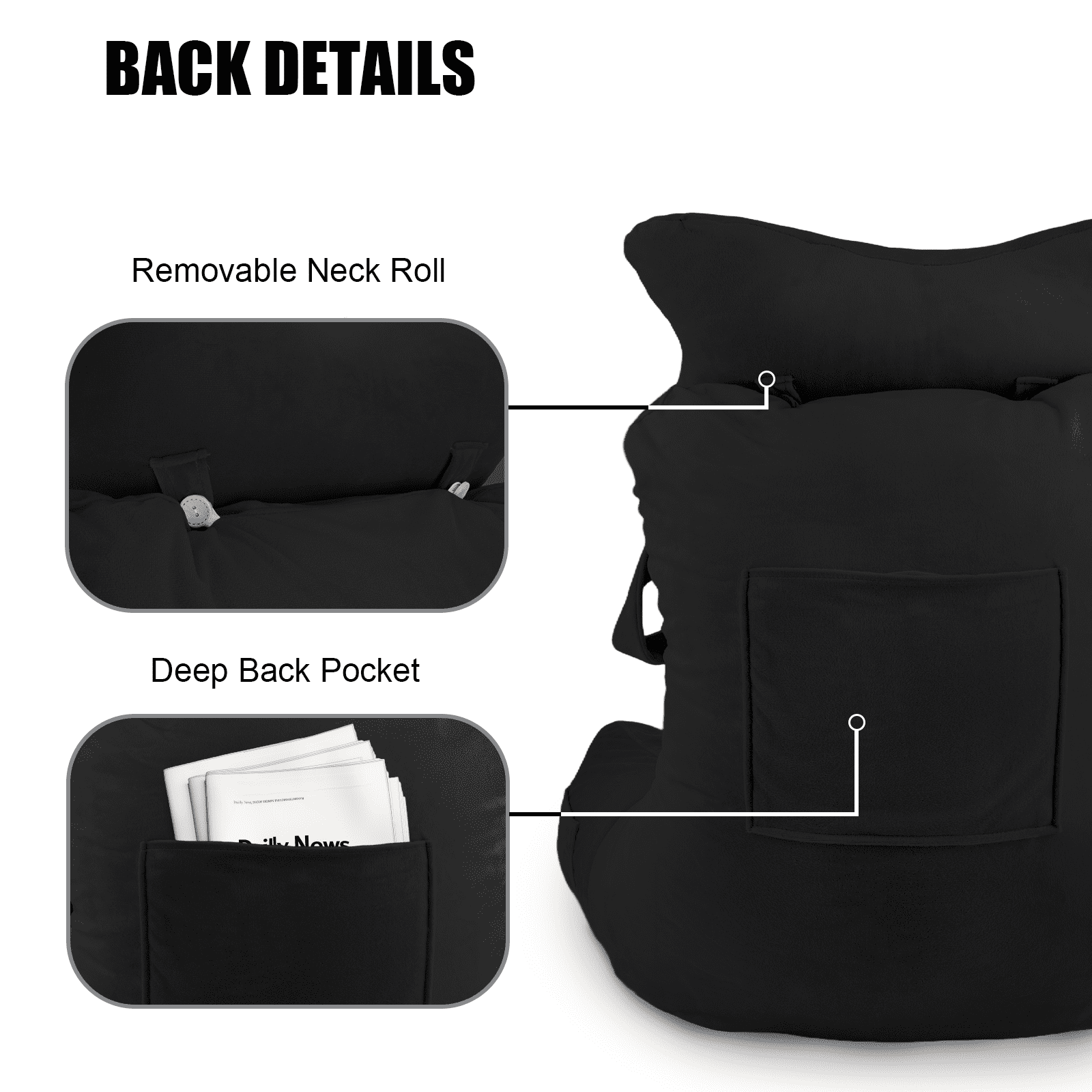 PHOGARY 31inch Reading Pillow for Bed - Reading Pillow