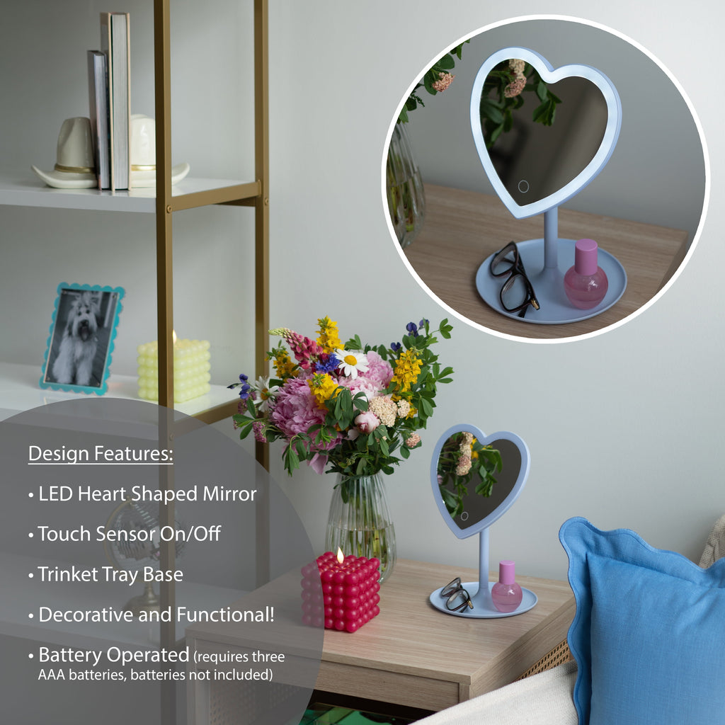 11.26" Tall Light Blue Plastic Frame - Full Length Mirror