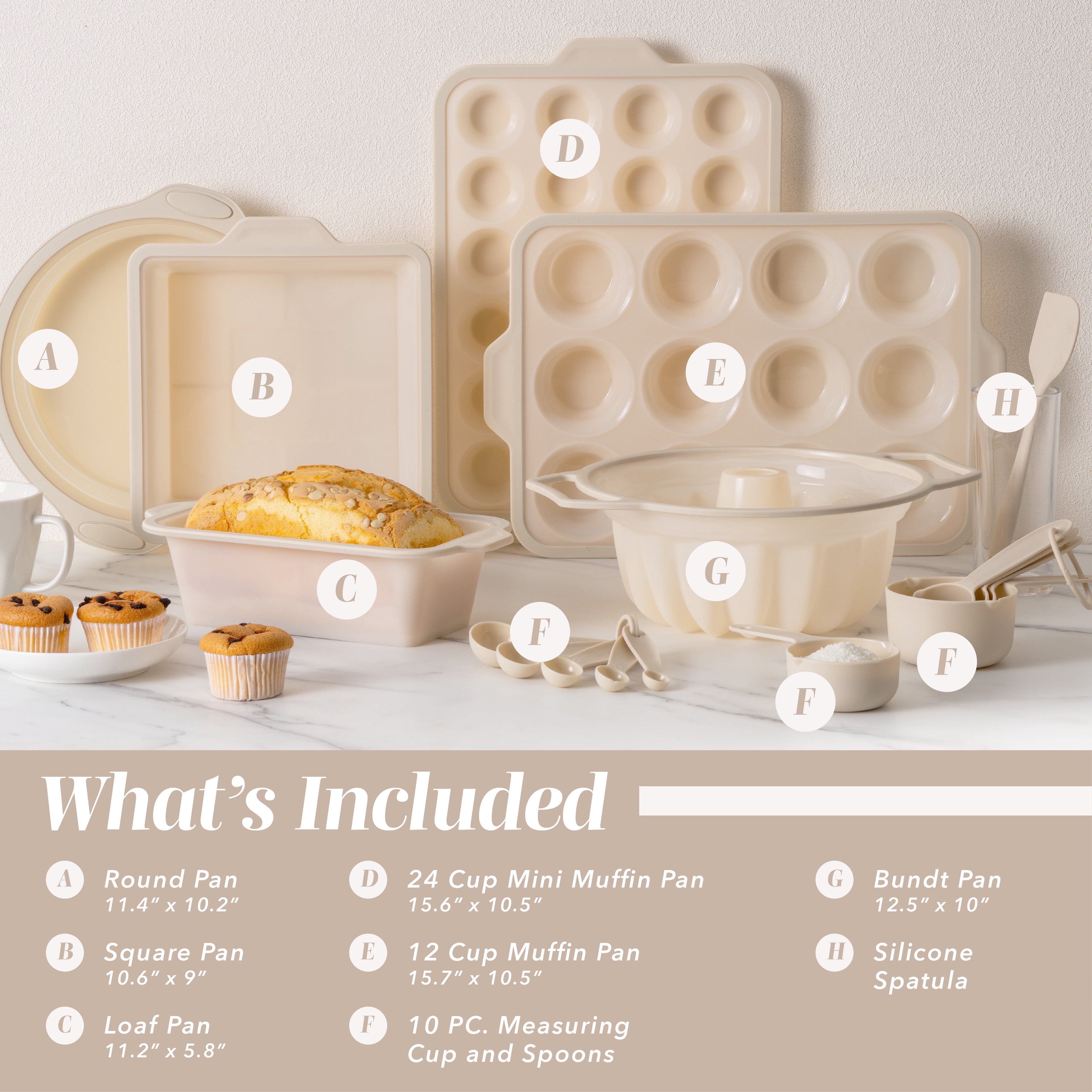 COOK WITH COLOR 17-Pc Silicone Baking - Kitchen Essentials