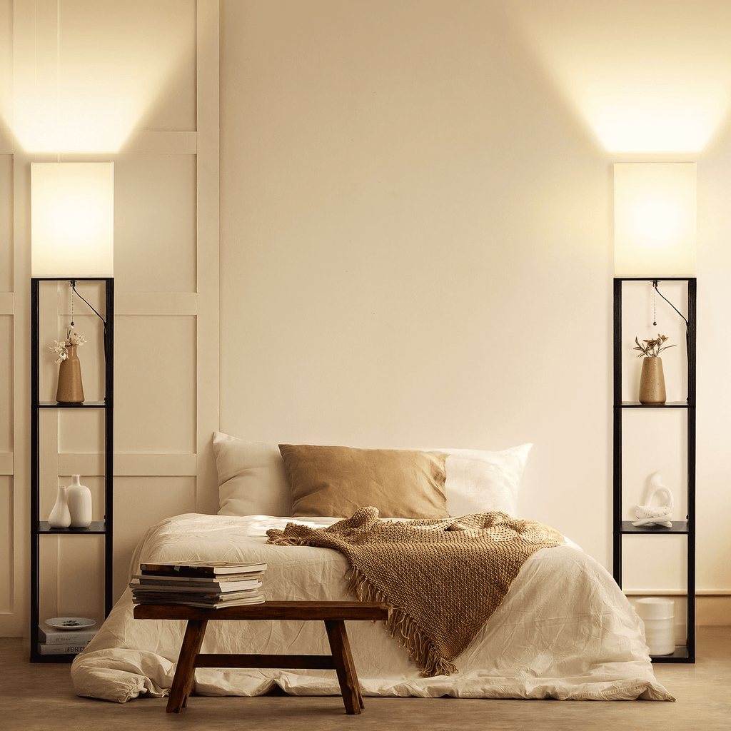 SUNMORY 63'' Floor Lamps with Shelves, - Modern Table Lamp
