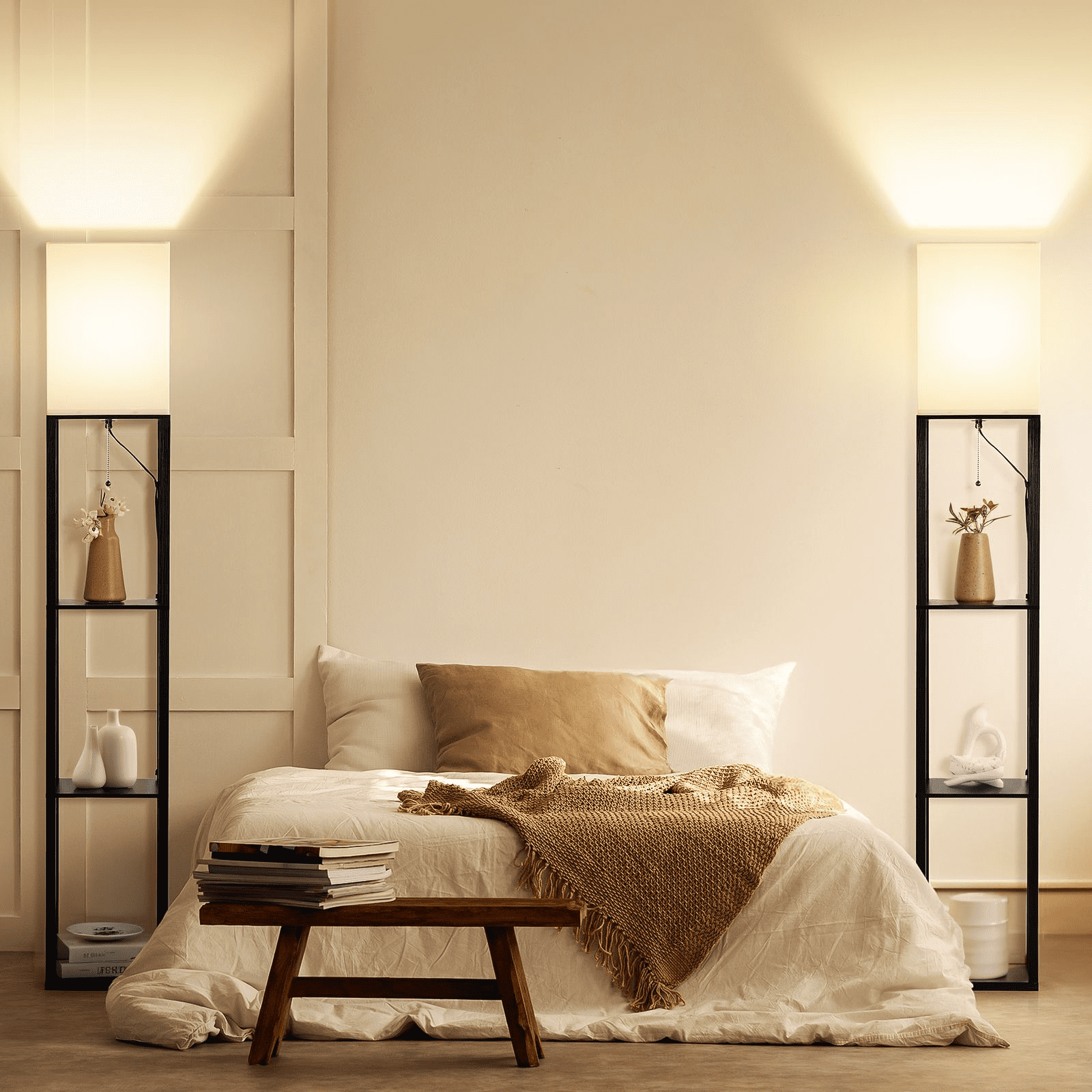 SUNMORY 63'' Floor Lamps with Shelves, - Modern Table Lamp