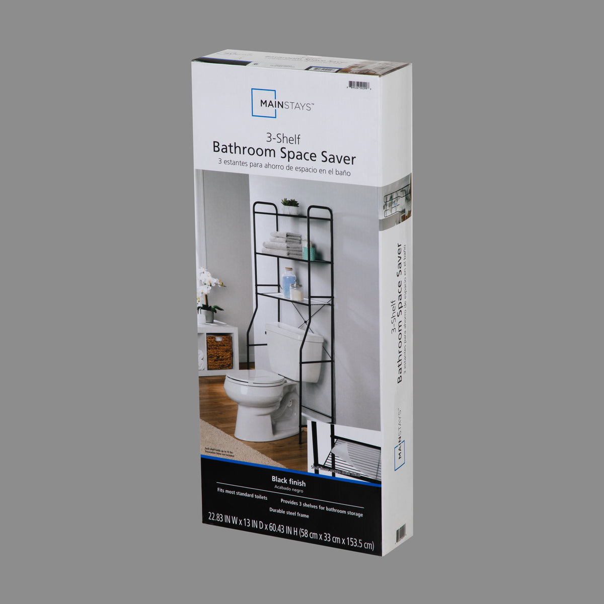 Over-the-Toilet Steel Storage Unit with - Bookcase Shelf