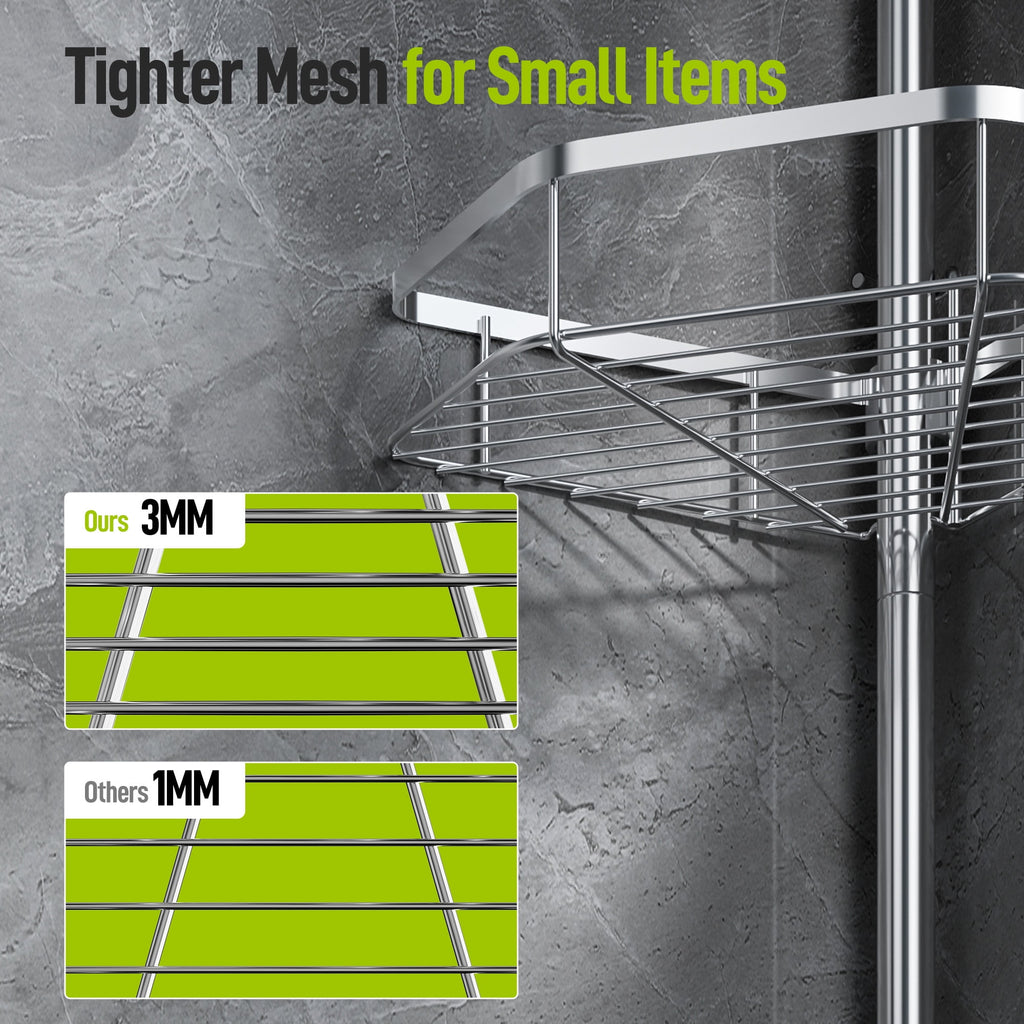 LazySpin 4-Tier Corner Shower Caddy - Dorm Room Essentials