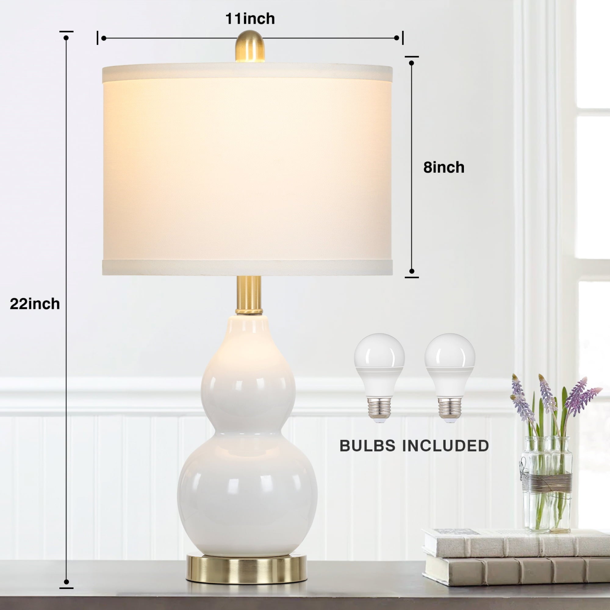 Cinkeda Double Gourd Ceramic Table - Modern Table Lamp