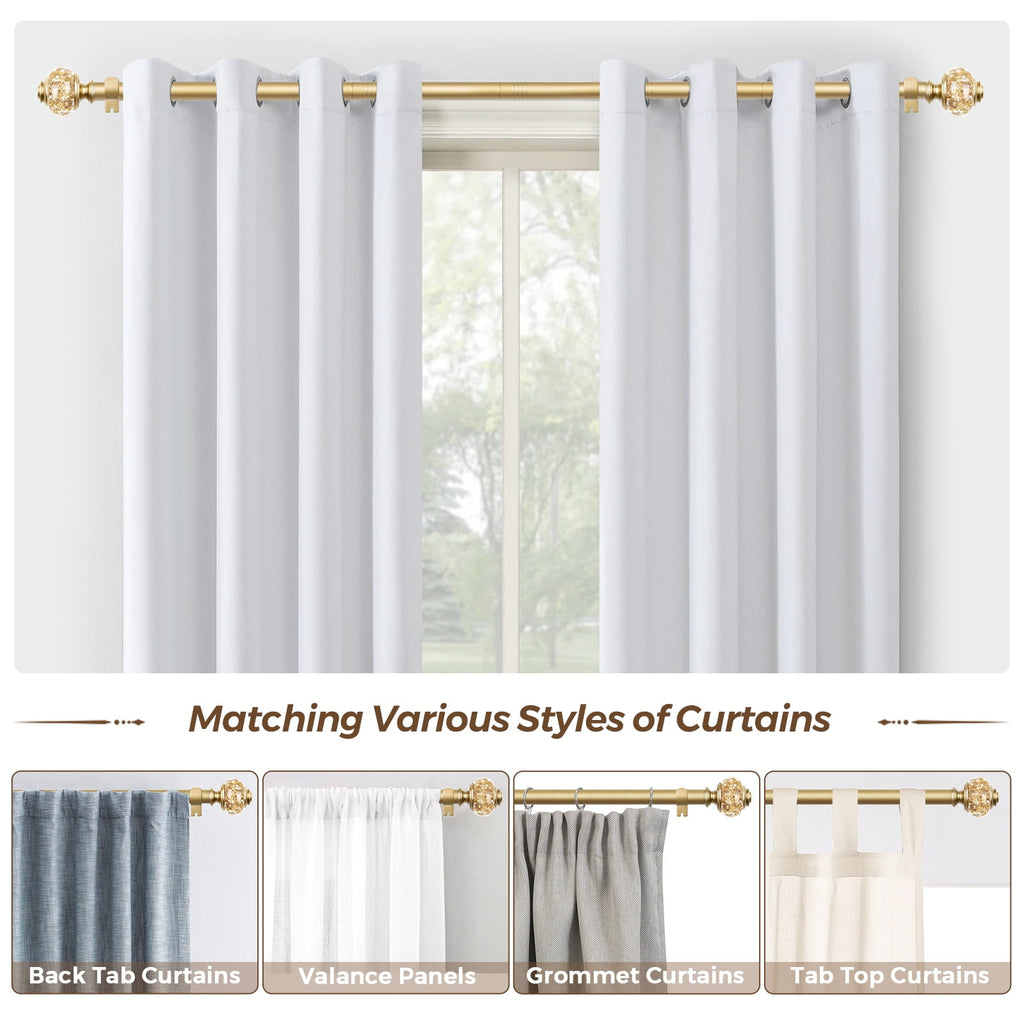 KAMANINA 7/8" Adjustable Single Curtain - Adjustable Curtain Rod