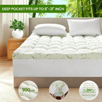 Cooling Bamboo Mattress Topper, 900GSM - Cooling Mattress Topper