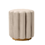 Lillian Velvet Tufted Ottoman, Beige - Dorm Room Essentials