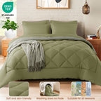 Sonoro Kate Queen Comforter Set Sage - Waterproof Mattress Protector